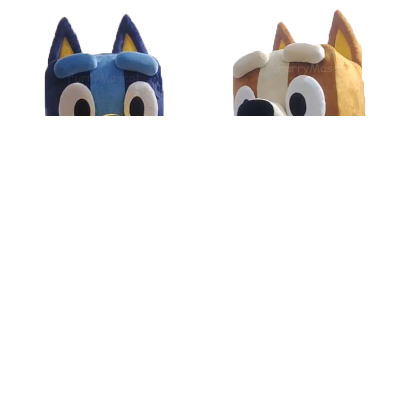 Both Blue Dog Bandit Heeler Dogs Mascot Costumes Party Birthday Suit