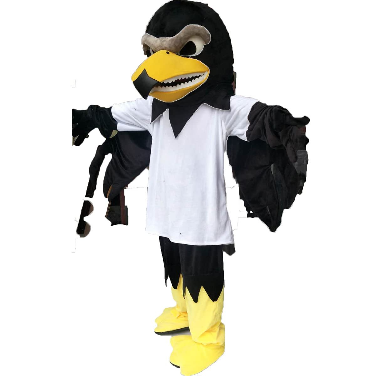 FurryMascot New Deluxe Plush Falcon Mascot Costume Adult Size Eagle Mascotte Mascota Carnival Party Cosply Costume Fancy Dress Suit Fit, Black,blue,white, S,M,L,XL,XXL,XXXL -  by FurryMascot -