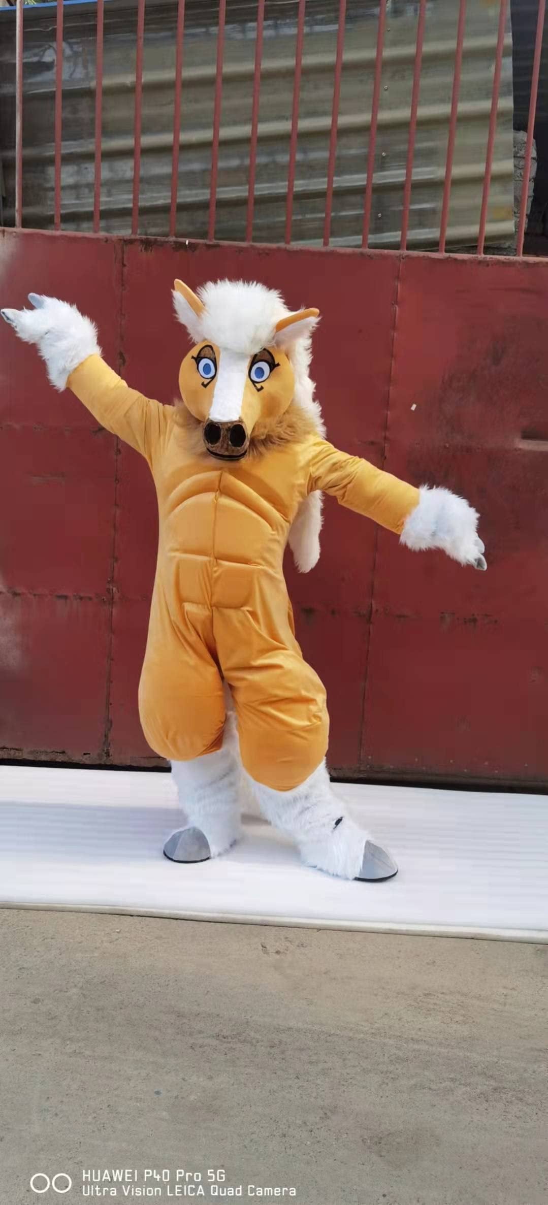FurryMascot Original Muscle Horse Kemono Eyes Plantigrade Bodysuit Fursuit Fullsuit Teen Costumes Child Full Furry Husky Wolf Dog Fox Cat Suit Furries Anime Digitigrade Costume Bent Legs -  by FurryMascot -