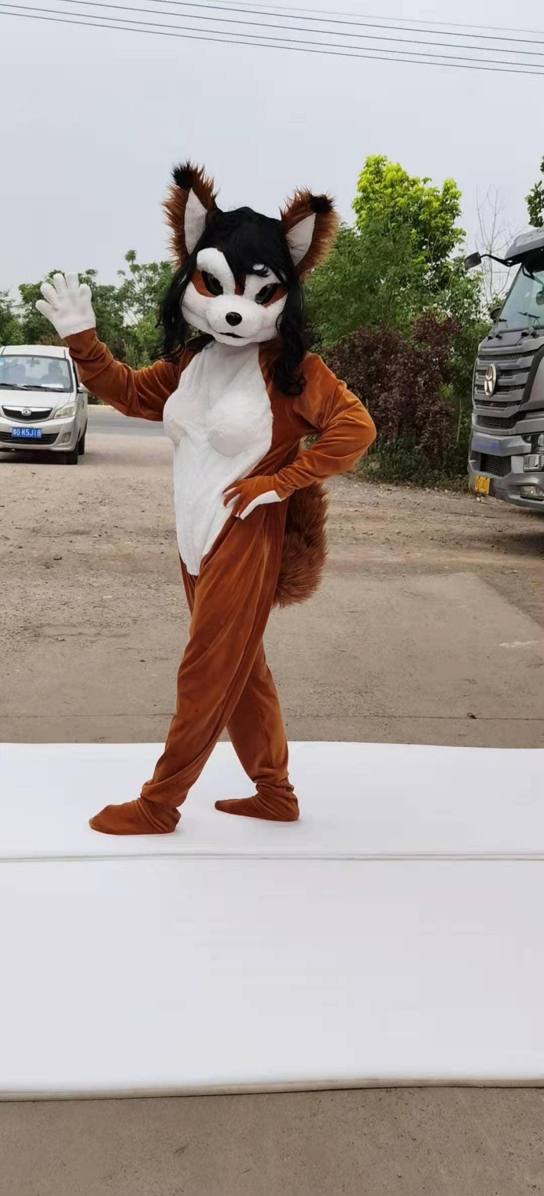 FurryMascot CatWomen Fox Cat Fursuit Fullsuit Teen Costumes Child Full Furry Suit Furries Anime Costume Black,blue,white F99kkj458 S,M,L,XL,XXL,XXXL -  by FurryMascot -