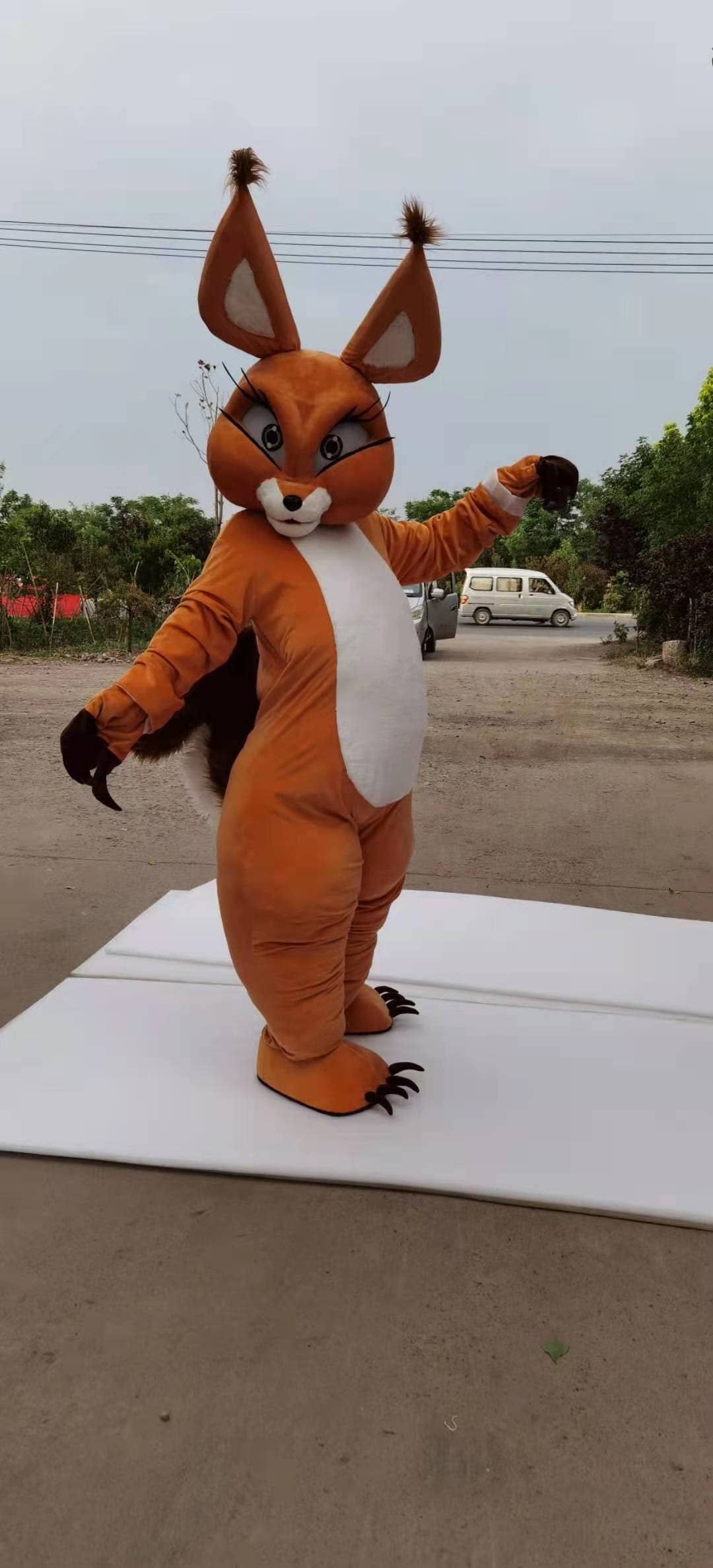 FurryMascot Fox Squirrel Chipmunk Fursuit Fullsuit Teen Costumes Child Full Furry Suit Furries Anime Digitigrade Costume Bent Legs Angel Dragon, Black,blue,white, S,M,L,XL,XXL,XXXL (F99kkj458) -  by FurryMascot -