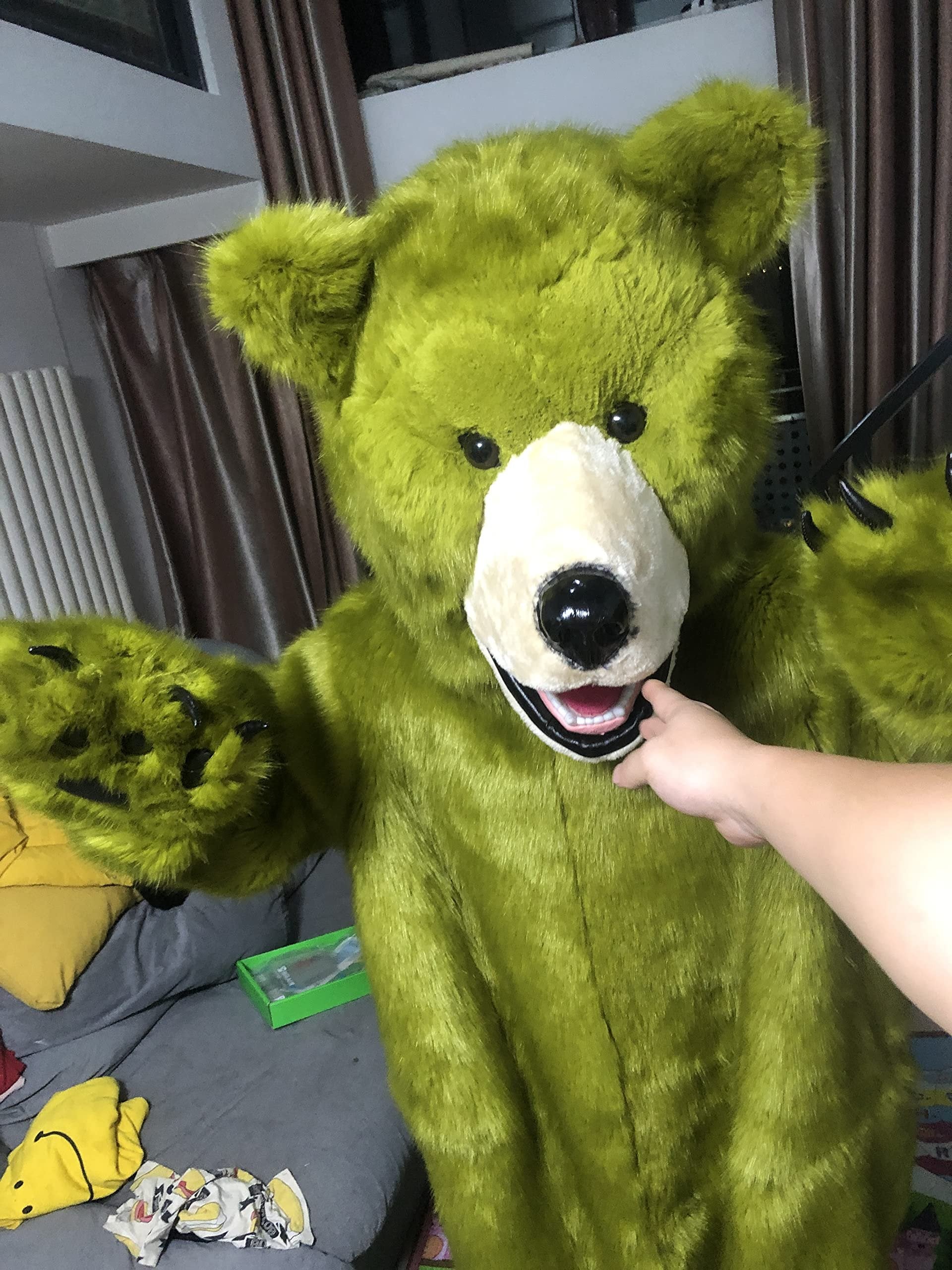 FurryWu 100% ORIGINAL PHOTO Green Grizzly Bear Mascot Costumes For Adult -  by FurryMascot -