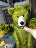 FurryWu 100% ORIGINAL PHOTO Green Grizzly Bear Mascot Costumes For Adult