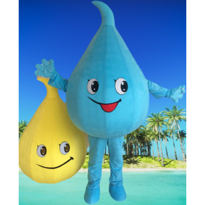 Blue Water Drops Mascot Costume Water Saving Publicity Performance Advertising Dress Halloween Carnival Fancy Party Costumes -  by FurryMascot -