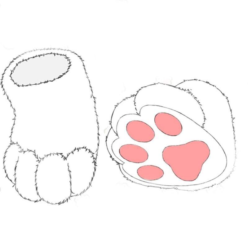 Fursuit Bear Claw Slippers Fuzzy Cosplay Slippers Lion Claw Animal Feet Slippers Funny Paw Monster Shoes for Halloween -  by FurryMascot -