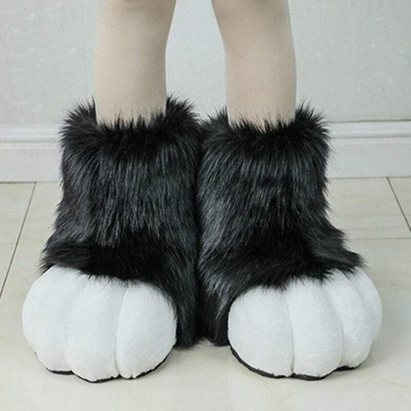 Fursuit Paws Costume Lion Bear Props Animal Feet Slippers One Size Fit Most Adult Teens Halloween Costume Party Supplies -  by FurryMascot -