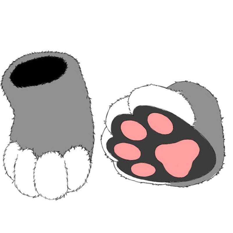 Fursuit Paws Costume Lion Bear Props Animal Feet Slippers One Size Fit Most Adult Teens Halloween Costume Party Supplies -  by FurryMascot -