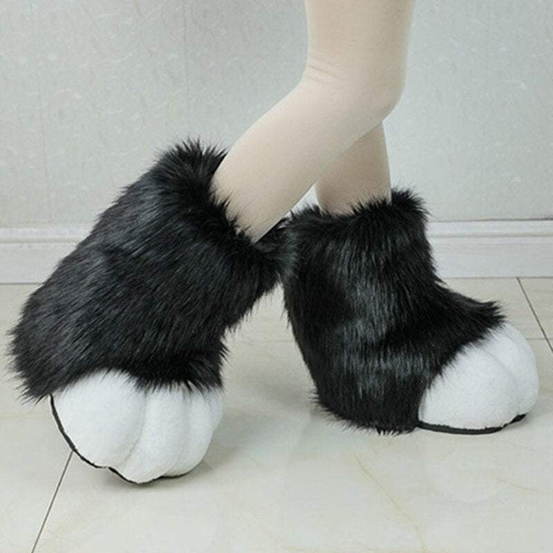 Fursuit Paws Costume Lion Bear Props Animal Feet Slippers One Size Fit Most Adult Teens Halloween Costume Party Supplies -  by FurryMascot -