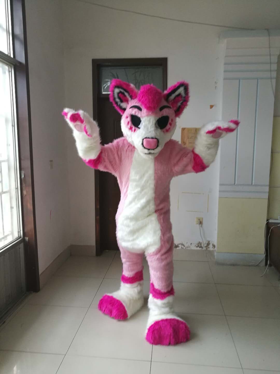 Brand New All Sizes Pink Husky Dog Fursuit Animal Mascot Costume Cosplay Dress Halloween Carvinal -  by FurryMascot -
