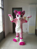 Brand New All Sizes Pink Husky Dog Fursuit Animal Mascot Costume Cosplay Dress Halloween Carvinal -  by FurryMascot -