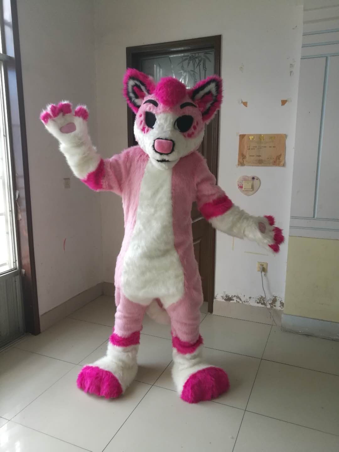 Brand New All Sizes Pink Husky Dog Fursuit Animal Mascot Costume Cosplay Dress Halloween Carvinal -  by FurryMascot -