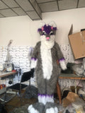 Long Fur Gray Fursuit Husky Fox Dog Mascot Costume Unisex Cosplay Carnival -  by FurryMascot -