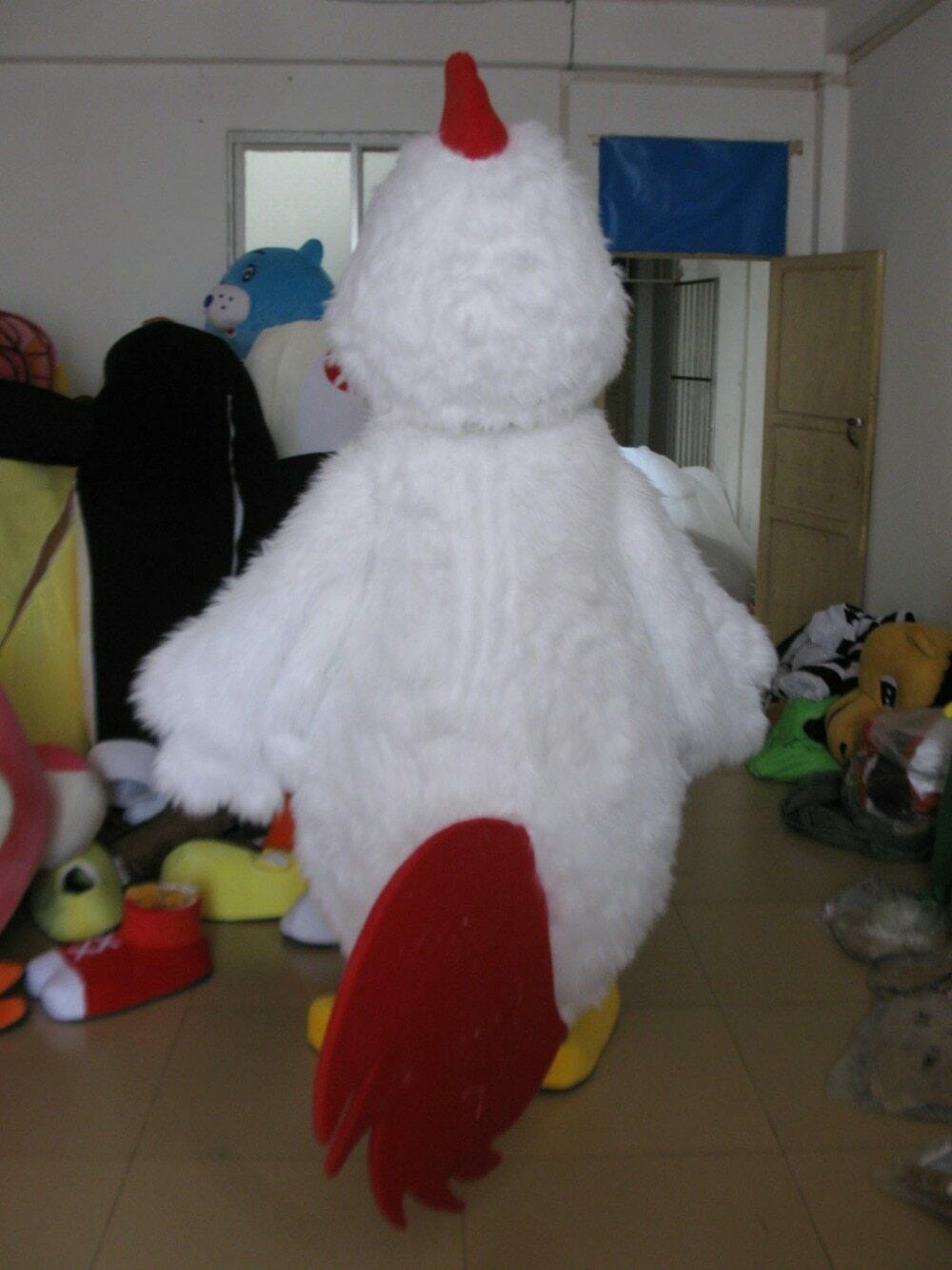 Christmas Party White Chicken Mascot Costume Suit Cosplay Party Dress Outfit Halloween Adult Unisex Fursuit Outdoor -  by FurryMascot -