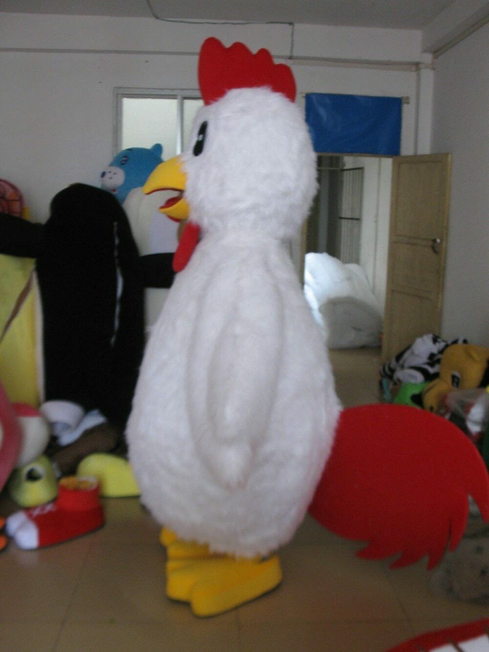 Christmas Party White Chicken Mascot Costume Suit Cosplay Party Dress Outfit Halloween Adult Unisex Fursuit Outdoor -  by FurryMascot -