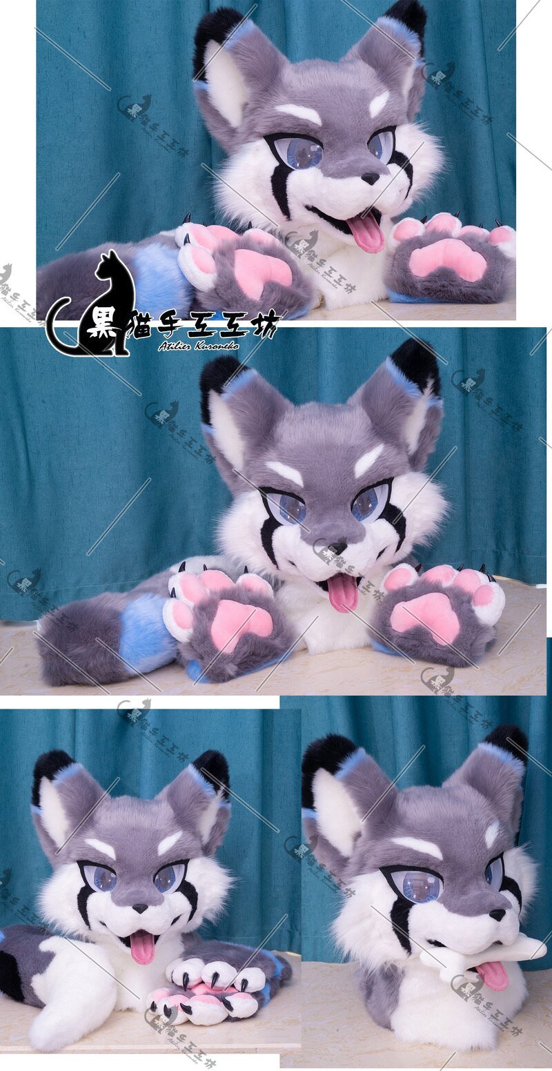 Breathing Sponge Head ( NO FOAM )Animal Outfit Single Head Furry Fursuit Accessories Plush Cosplay Props Halloween Costumes -  by FurryMascot -