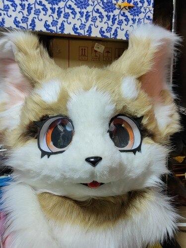 Long-haired Animal Head Beast Costume Fursuit Furry Head Shell Beast Head Custom Costumes and Accessories -  by FurryMascot -