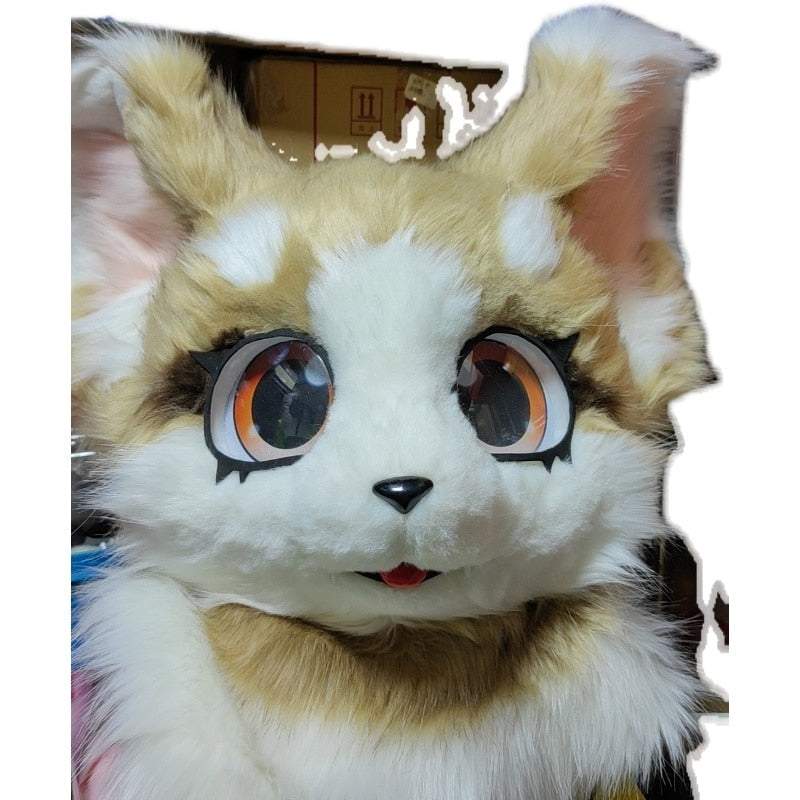 Long-haired Animal Head Beast Costume Fursuit Furry Head Shell Beast Head Custom Costumes and Accessories -  by FurryMascot -