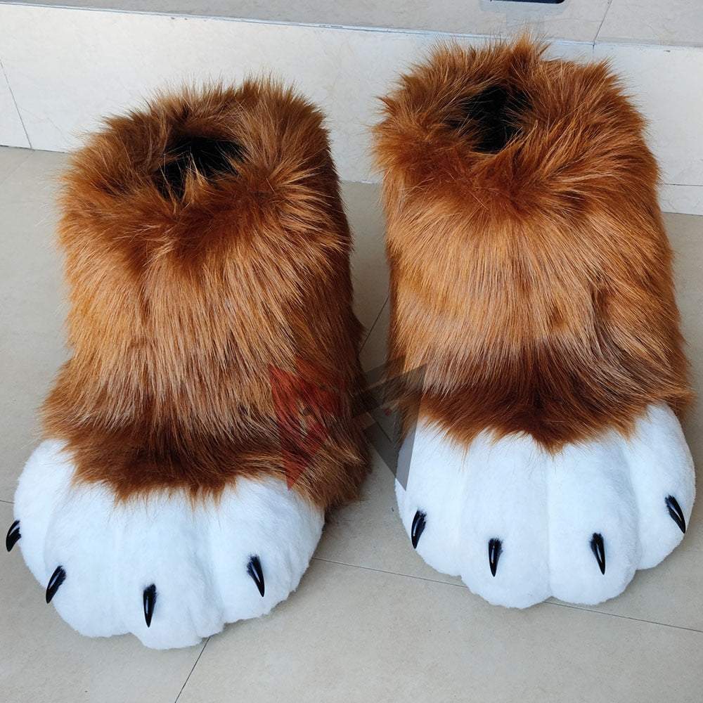 New Brown Beast Fursuit Cosplay Beast Claw Hand Foot Nails Covers Costume Accessories Custom Made -  by FurryMascot -