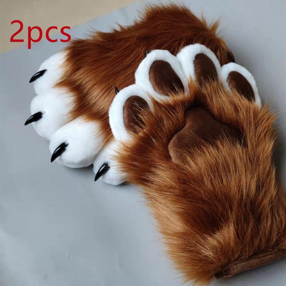 New Brown Beast Fursuit Cosplay Beast Claw Hand Foot Nails Covers Costume Accessories Custom Made -  by FurryMascot -