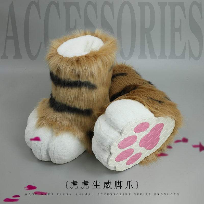 New Gray Black White Brown Beast Fursuit Cosplay Beast Claw Foot Nails Covers Costume Accessories Custom Made Christmas party -  by FurryMascot -