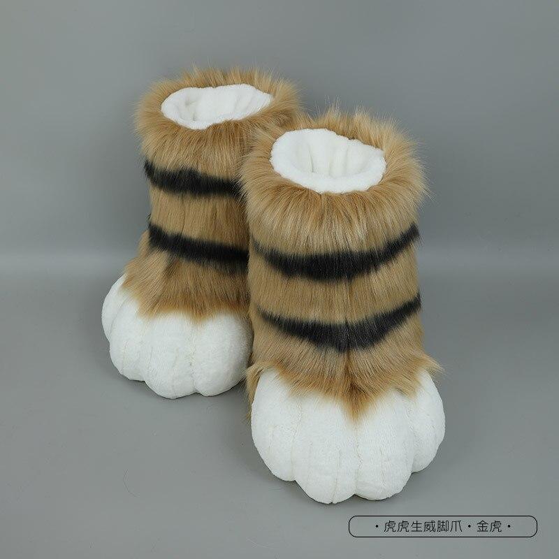 New Gray Black White Brown Beast Fursuit Cosplay Beast Claw Foot Nails Covers Costume Accessories Custom Made Christmas party -  by FurryMascot -