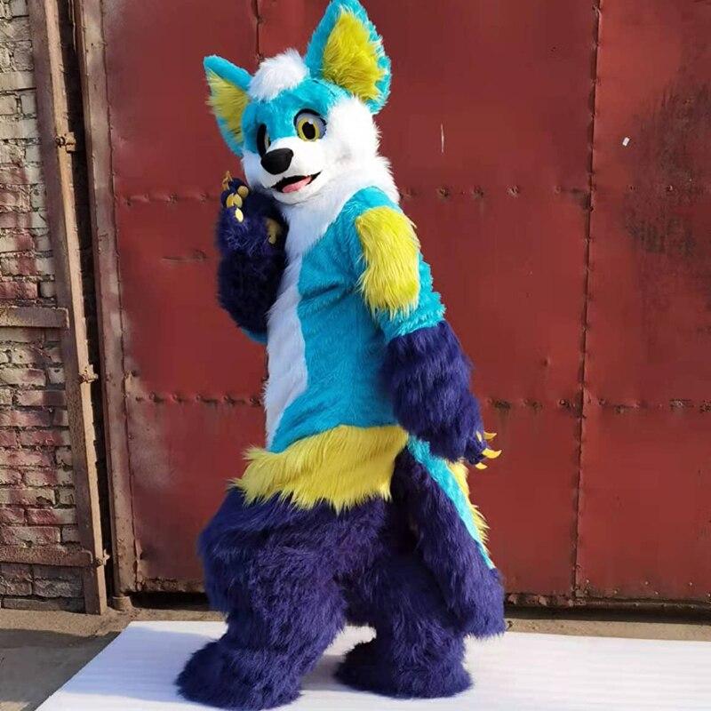 Furry Canine Mascot Costume Husky Dog Fursuit Halloween Carnival Party Suit Cosplay Canine Animal Costume Bent Legs -  by FurryMascot -