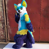 Furry Canine Mascot Costume Husky Dog Fursuit Halloween Carnival Party Suit Cosplay Canine Animal Costume Bent Legs -  by FurryMascot - 