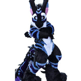 Black Dragon Long Tail Fursuit Costumes Suit Furries Anime Teen & Adult Costume - FURSUIT by FurryMascot - Digitigrade Fursuit, DRAGON FURSUIT