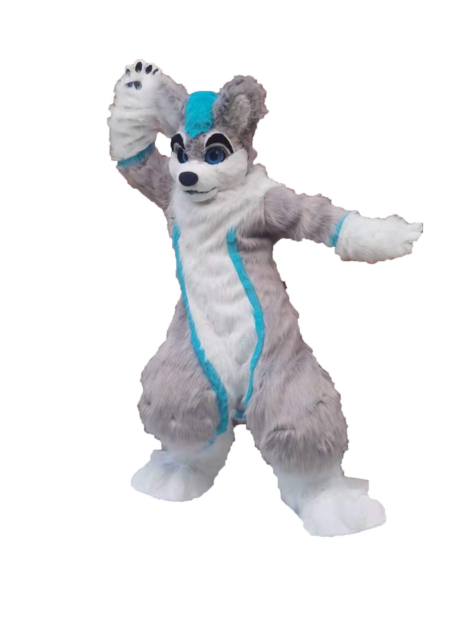 Grey Blue Wolf Digitigrade Dog Fox Fursuit Costumes Suit Furries Anime Teen & Adult Costume - FURSUIT by FurryMascot - Digitigrade Fursuit, WOLF FURSUIT