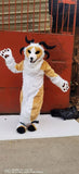 FurryMascot Muscle Horn Goat Sheep Kemono Eyes Plantigrade Bodysuit Fursuit Fullsuit Teen Costumes Child Full Furry Husky Wolf Dog Fox Cat Suit Furries Anime Digitigrade Costume Bent Legs -  by FurryMascot -