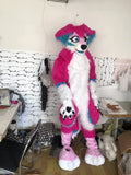 100 % echtes Foto FurryWu Jackalope Cooker Spaniel Huksy Hund Fursuit Teen Kostüme Kind voller Pelzanzug Fursona Kigurumi Digitigrade Anime