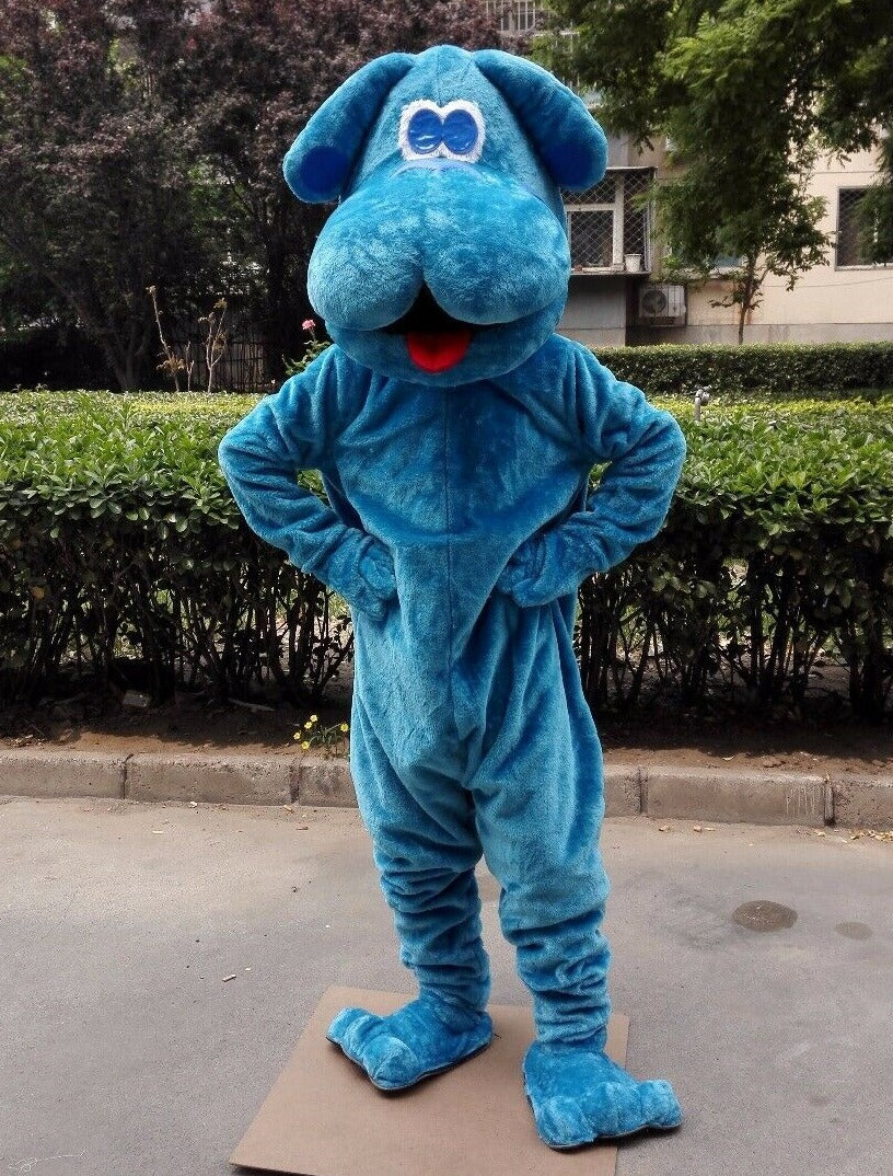 Blue Dog Mascot Costume Suit Cosplay Party Game Dress Outfit Christmas Adult New -  by FurryMascot -