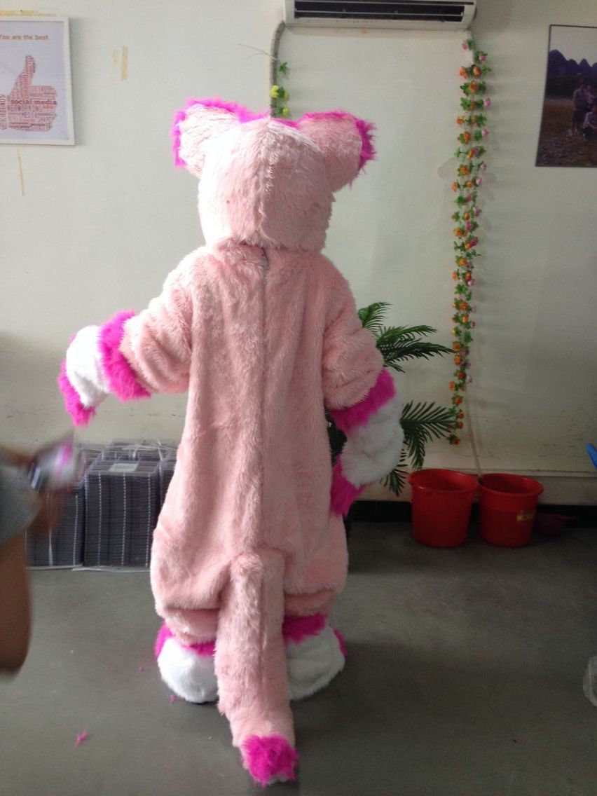 Customized Pink Fursuit Husky Wolf Fox Mascot Costume Animal Suit Halloween Christmas Birthday Costumes Complete Outfit -  by FurryMascot -