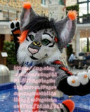 Best Quality on  Grey Leopard Dog Fox Fursuit  Complete Suit Costume Cosplay Party Fancy Dress Birthday -  by FurryMascot -