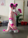 Customized Pink Fursuit Husky Wolf Fox Mascot Costume Animal Suit Halloween Christmas Birthday Costumes Complete Outfit -  by FurryMascot -
