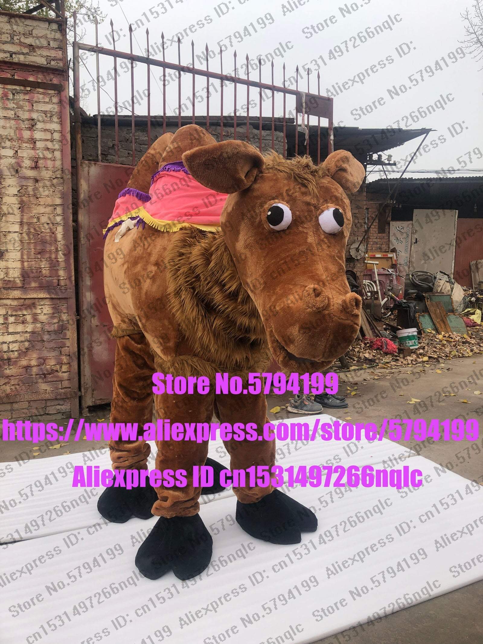 3-D Eyes 4 LEGS 2 PEOPLE Camel AD Bactrian Camel mascot Suit Costume Animal Party Birthday Gift Adult Cartoon Outfit Suit -  by FurryMascot -