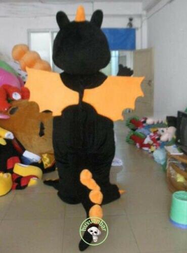 2018 Hot Black And Orange Dragon Mascot Costume Outfit Suit Adult Size【TOP SALE】 -  by FurryMascot -