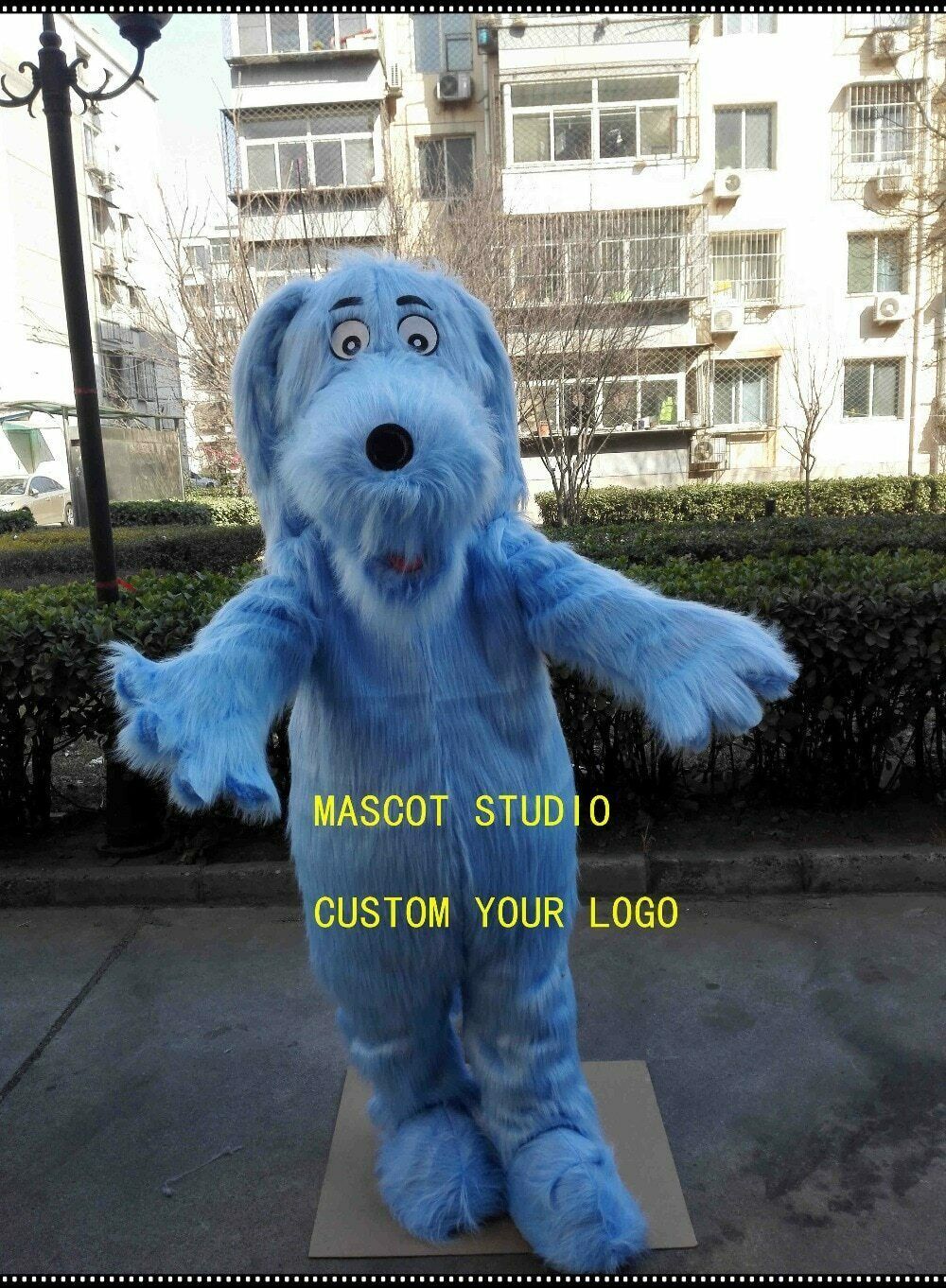 Blue Plush Dog Mascot Costume Cosplay Party Game Dress Outfit Halloween Adult -  by FurryMascot -