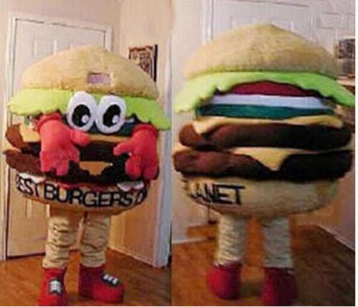 best burgers on the planet hamburger Mascot Mascot Costume EMS Express Hot Adult Size SALE olome -  by FurryMascot -