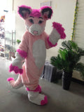 Customized Pink Fursuit Husky Wolf Fox Mascot Costume Animal Suit Halloween Christmas Birthday Costumes Complete Outfit -  by FurryMascot -