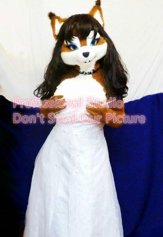 Best Quality LADY Fox Mascot Costume Fursuit Cosplay Animal Party Fancy Dress Adult Unisex Cosplay Hallowen Christmas GiftsFurry -  by FurryMascot -