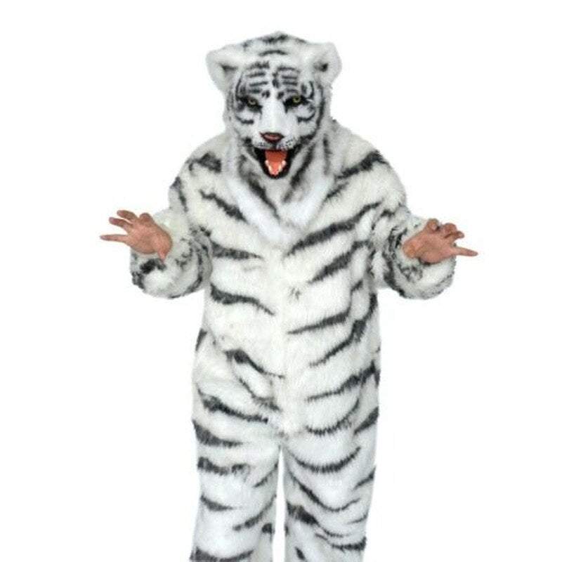 Cute Can Move Mouth White Tiger Mascot Costume Fursuit Cosplay Animal Halloween Adult Cosplay Unisex Hallowen Gift -  by FurryMascot -