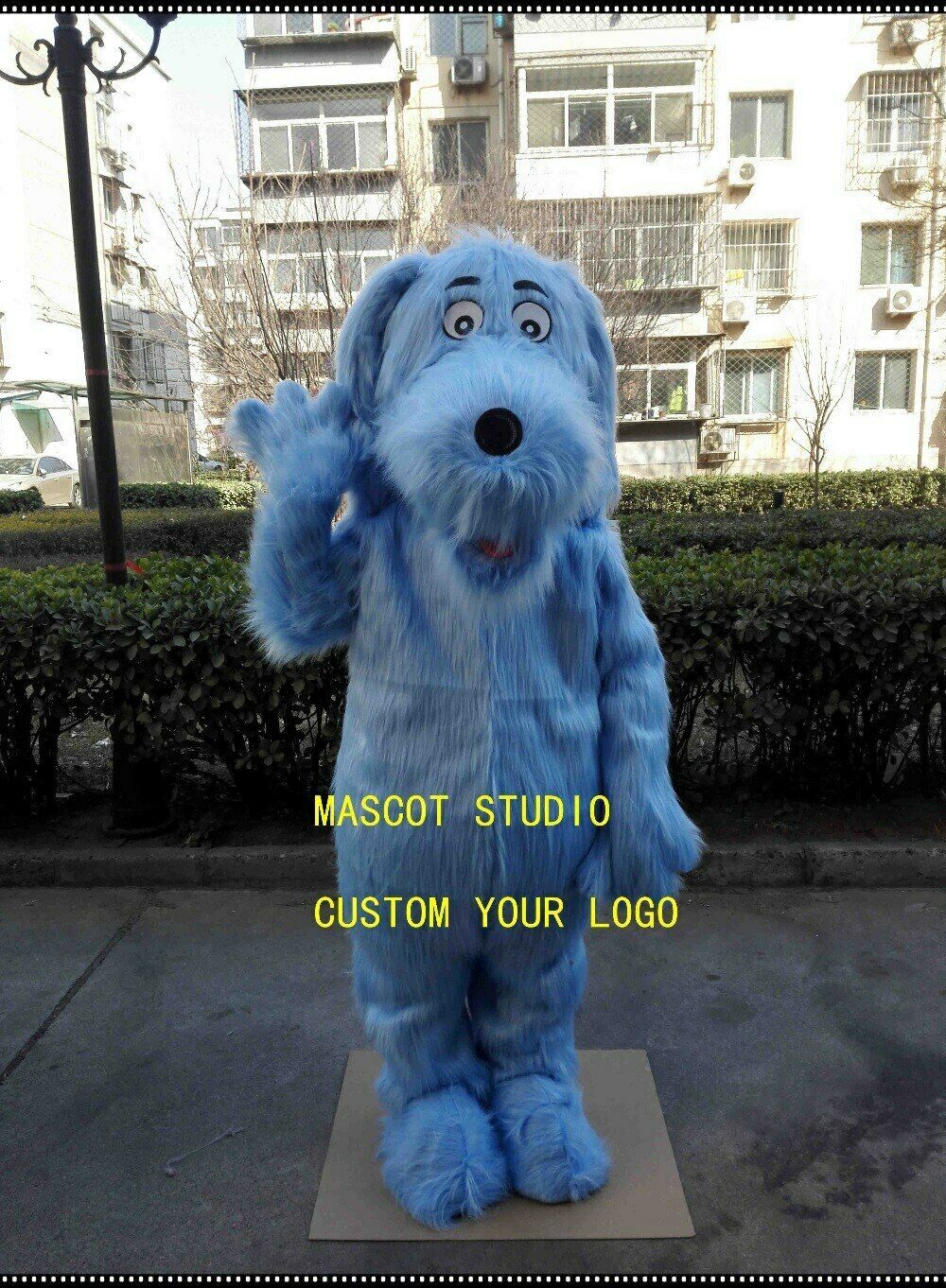 Blue Plush Dog Mascot Costume Cosplay Party Game Dress Outfit Halloween Adult -  by FurryMascot -