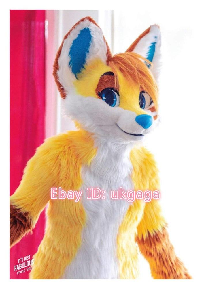 Best Quality on  Gold Dog Mascot Costume Fancy Dress Fursuit Birthday Cosplay Furry Christmas -  by FurryMascot -