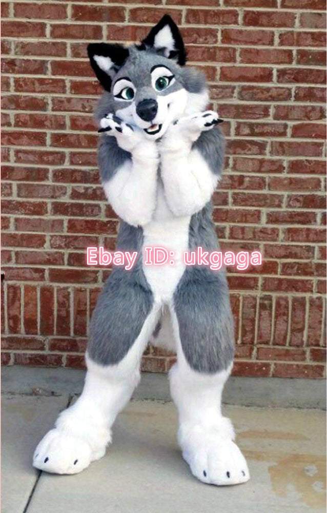Best Quality Grey Wolf Dog Fursuit Complete Suit Mascot Costume Cosplay Party Fancy Dress Birthday Cosplay for All Sizes -  by FurryMascot -