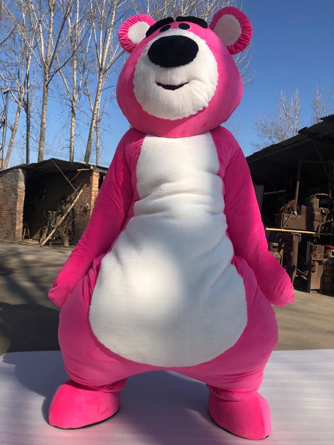 Lotso Huggin Bear PINK Mascot Costume Fursuit Cosplay Animal Party Fancy Dress Carnival Birthday Gift -  by FurryMascot -