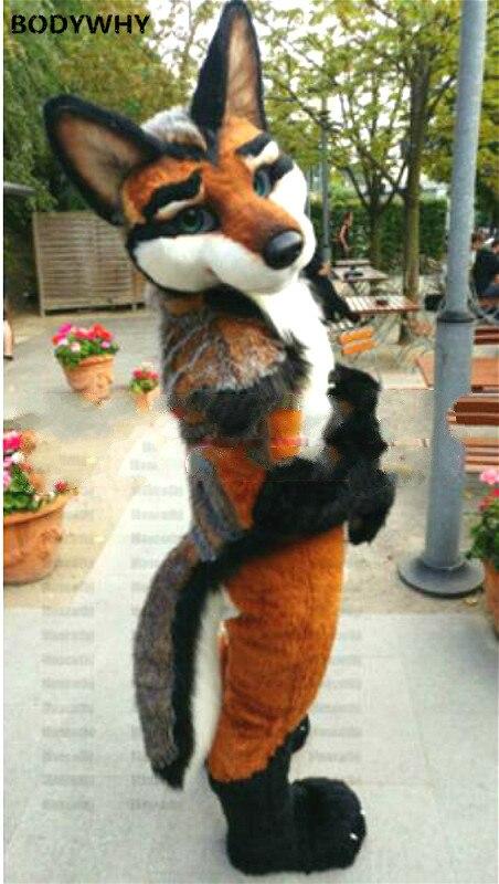 Best Quality on Ali BROWN Wolf Dog Fursuit Furry Mascot Costume Cosplay Fancy Dress Adults Unisex Outdoor Outfit -  by FurryMascot -