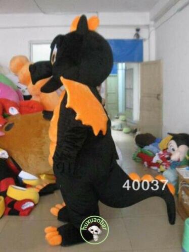 2018 Hot Black And Orange Dragon Mascot Costume Outfit Suit Adult Size【TOP SALE】 -  by FurryMascot -