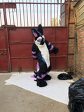 100% ORIGINAL PHOTO 3D Eyes Black Dragon Long Tail Huksy Dog Fursuit Teen Costumes Child Full Furry Suit Fursona Kigurumi Digitigrade Anime full suit With Head -  by FurryMascot -