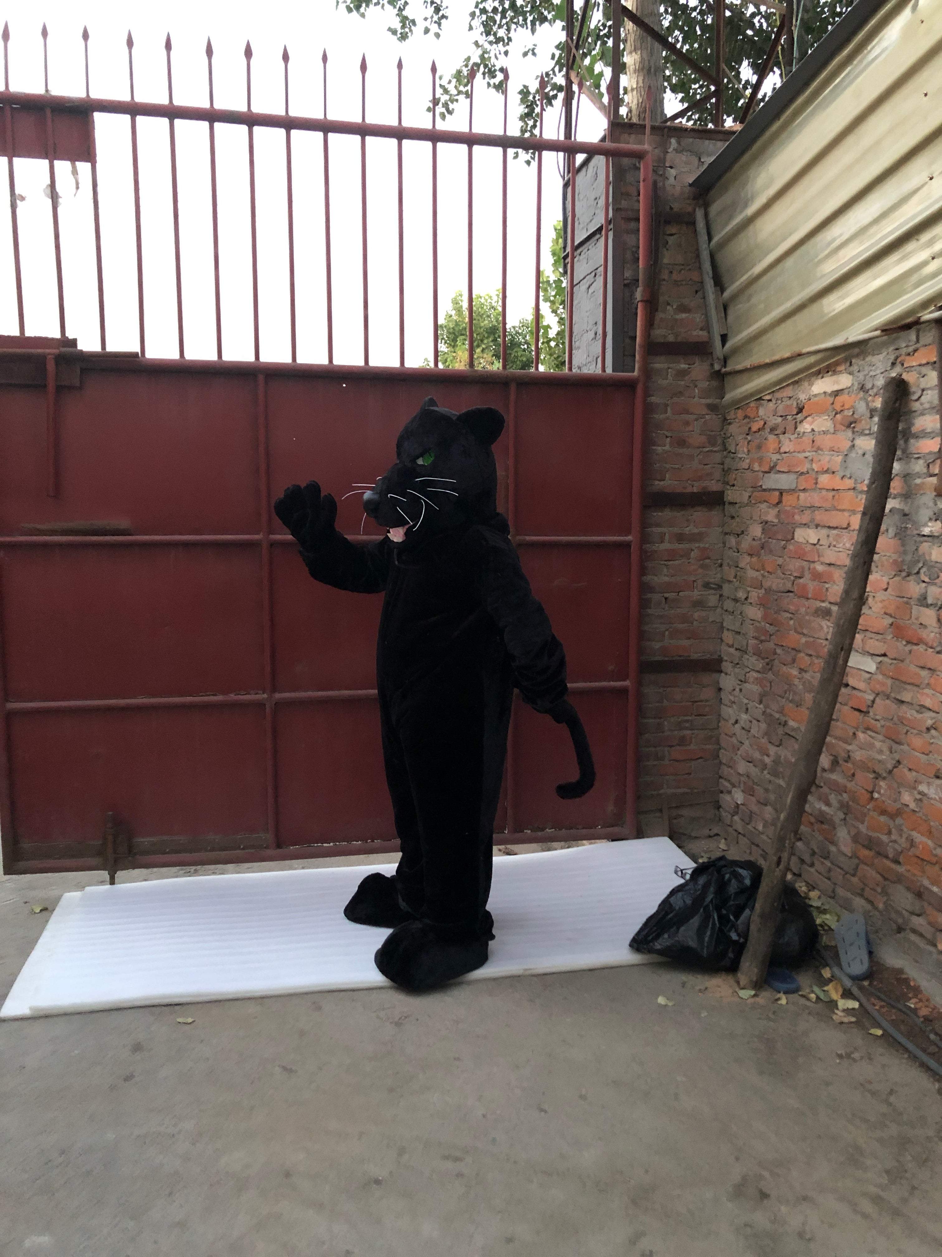 100% ORIGINAL PHOTO 3D Eyes black Panther Cosplay Unisex Cute Newly Mascot Costume Mascotte Suit Cosplay Party Game Dress Outfit  Adult Hallowen Gift A+ -  by FurryMascot -